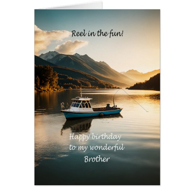 Bruder Fischen von einem Boot zum Geburtstag (Vorne)