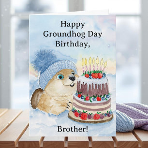 Bruder Frohe Murmeltiertag-Geburtstag Murmeltier Karte