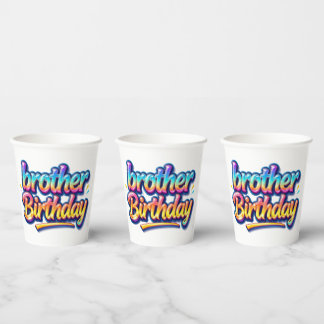 Bruder Geburtstagsgeschenk Bunte Regenbogen Schrif Pappbecher