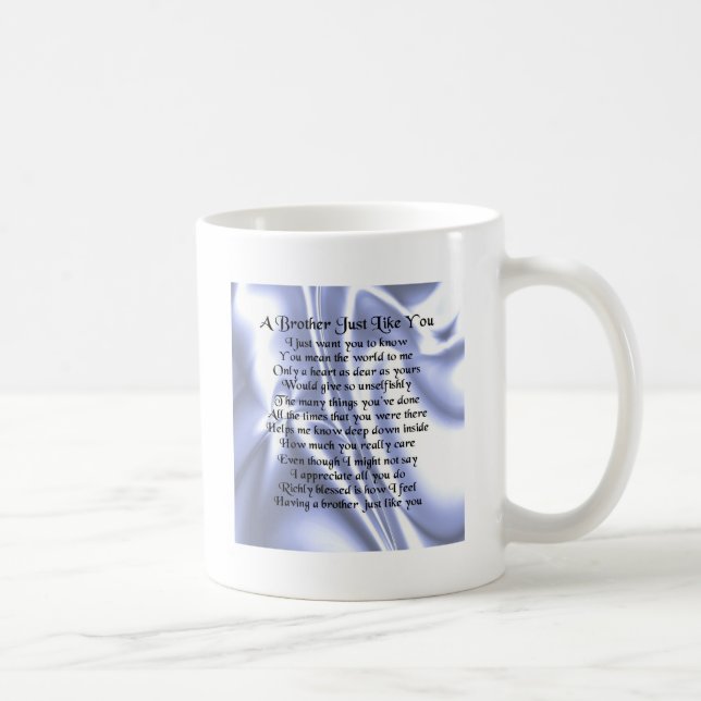 Bruder-Gedicht - blaue Seide Kaffeetasse (Rechts)
