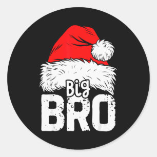 Bruder großer Weihnachtsmann Weihnachten Familie p Runder Aufkleber