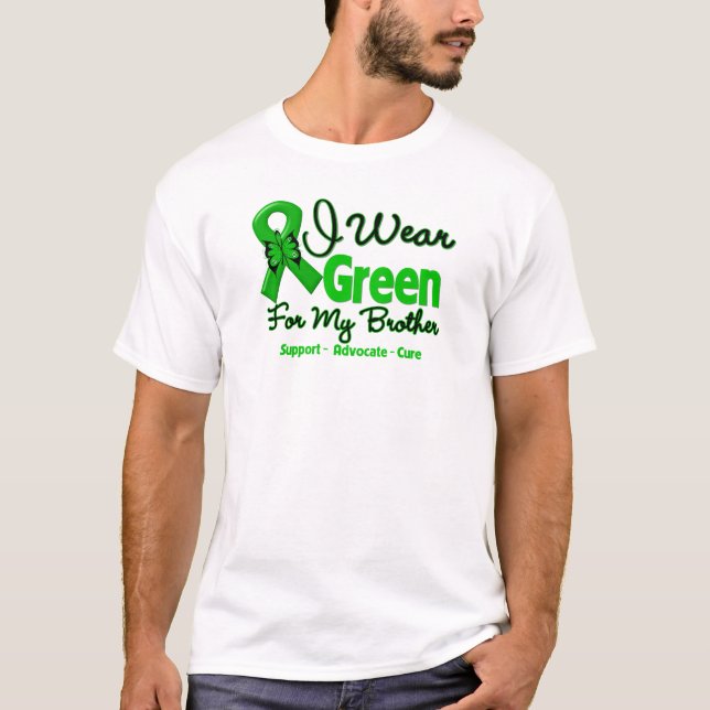Bruder - grünes Bewusstseins-Band T-Shirt (Vorderseite)