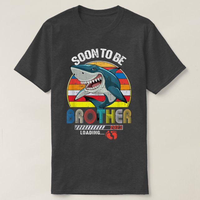 Bruder Hai Vathers Day bald zu Brother Est 2 T-Shirt (Design vorne)