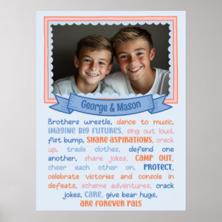 Brüder Herzberührung & sentimental Foto Print Poster