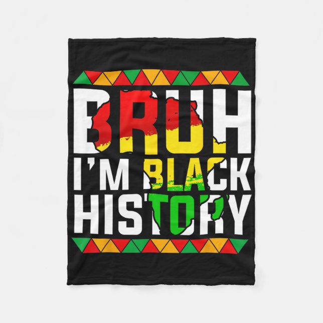 Bruder, ich bin Schwarze Geschichte Afrika Karte M Fleecedecke (Vorderseite)