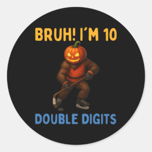 Bruder Ich bin zweistellig 10. Geburtstag Bigfoot Runder Aufkleber