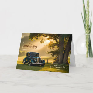 Bruder im Gesetz Vatertag klassische Autos Wiese Feiertagskarte