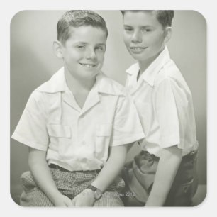 Brüder im Studio Quadratischer Aufkleber