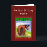 Bruder-lustiger Karte<br><div class="desc">Lustige rustikale Geburtstags-Wünsche,  für die die Liebe Pferde eine Erinnerung von,  wo der ganzer Geburtstags-Kuchen geht.  Spaß für die,  die ihre Diät aufpassen.</div>