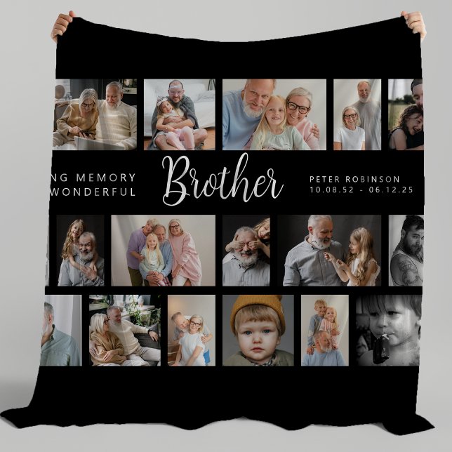 Bruder Memorial 18 Foto-Collage Fleecedecke (Von Creator hochgeladen)