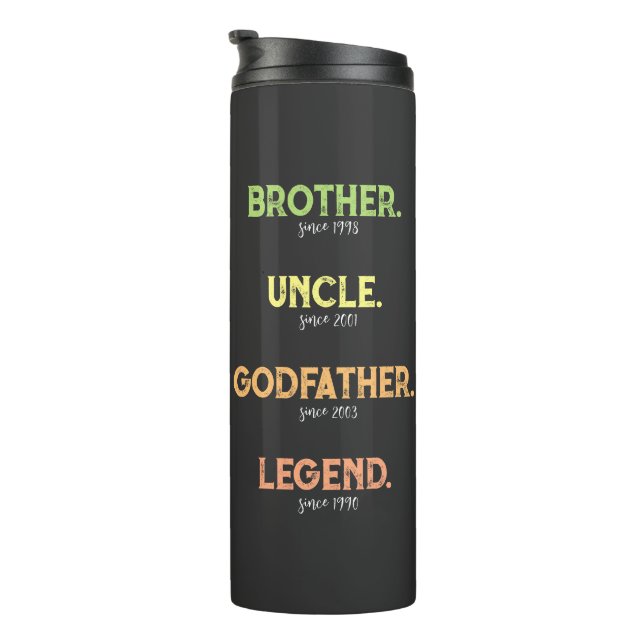 Bruder Onkel Godvater Legende seit Jahr Thermosbecher (Nach rechts gedreht)
