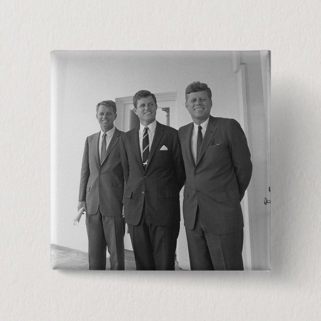 Brüder, Präsident John Kennedy, Robert und Ted Button (Vorderseite)