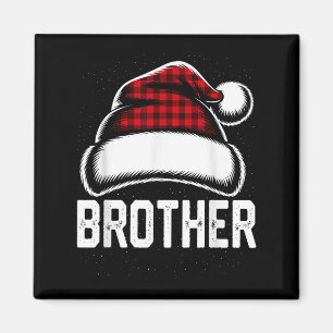 Bruder Santa Red Kariert Weihnachtsfamilie Matchin Magnet