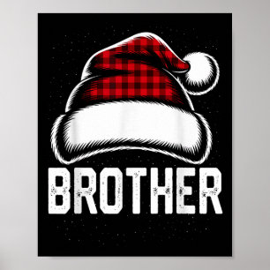 Bruder Santa Rot kariert Weihnachten Familie passe Poster