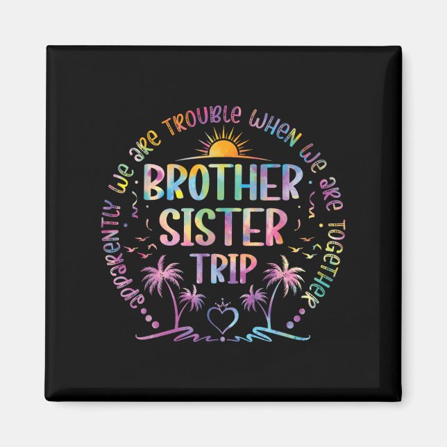Bruder Schwester Matching Gefärbte Krawatte Bruder Magnet (Vorne)
