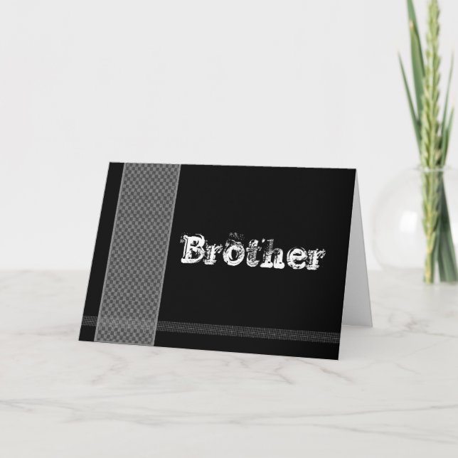 BRUDER - Trauzeuge - Schwarz-und Silber-Karos Einladung (Vorderseite)