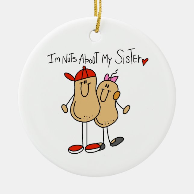 Brüder über meine Schwester Keramik Ornament (Vorne)