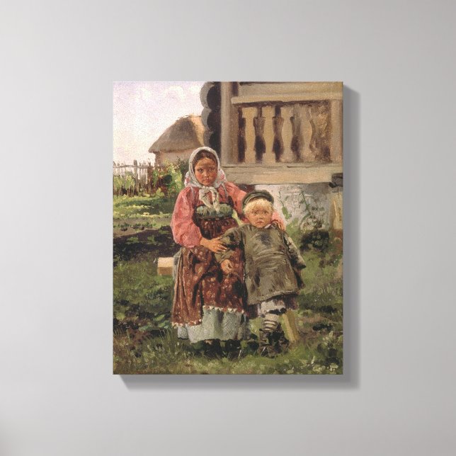 Bruder und Schwester, 1880 Leinwanddruck (Vorderseite)