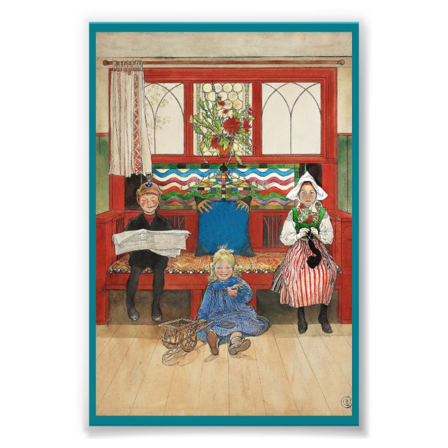 Bruder und Schwester spielen Mama und Papa Fotodruck (Vorne)