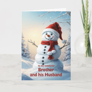Bruder und sein Ehemann Weihnachts-Schneemann Feiertagskarte