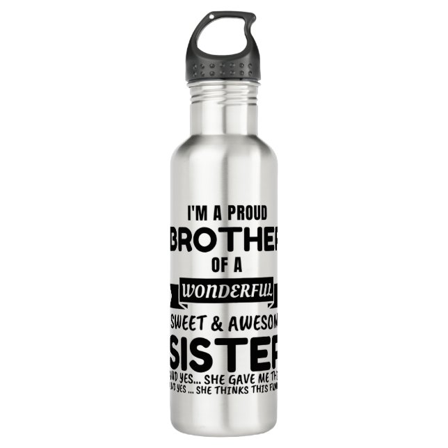 Bruder und sein Phantastischer Schwester Edelstahlflasche (Vorderseite)