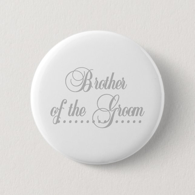 Bruder von Bräutigam-Grau-Eleganz Button (Vorderseite)