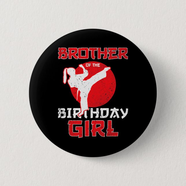 Bruder von Karate Taekwondo Girl Mart Button (Vorderseite)