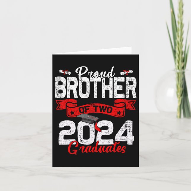 Bruder von zwei Cl 2024 Absolventen Twins Abschlus Karte (Vorderseite)
