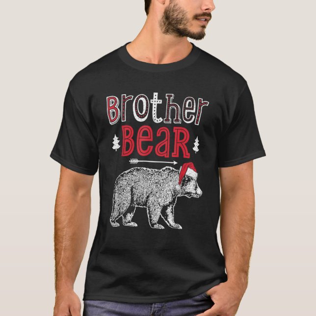 Bruder Weihnachtsbär Familie Matching Pajam T-Shirt (Vorderseite)