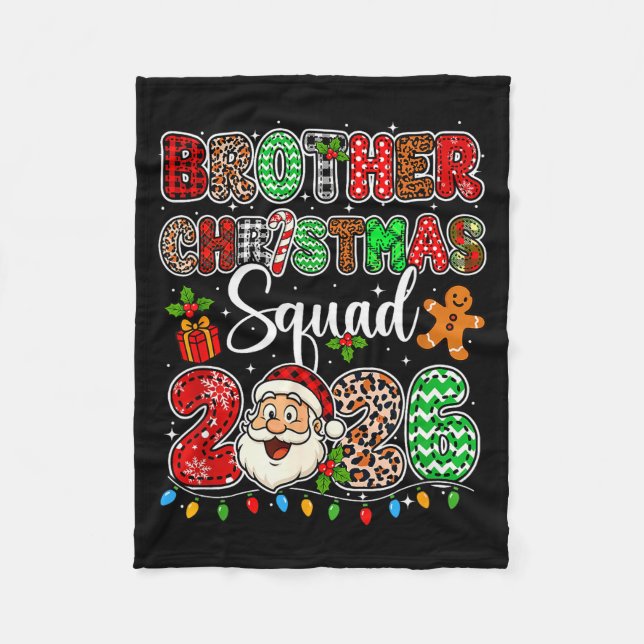 Bruder Weihnachtsmannschaft 2026 Leopard Lustiger  Fleecedecke (Vorderseite)