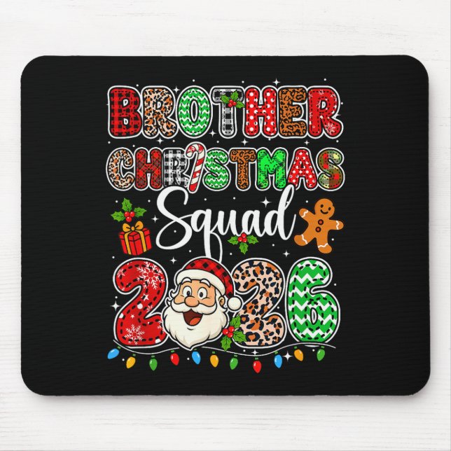 Bruder Weihnachtsmannschaft 2026 Leopard Lustiger  Mousepad (Vorne)