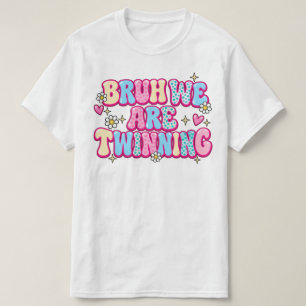 Bruder Wir sind Zwillinge Jungs Lustiges Dinosauri T-Shirt
