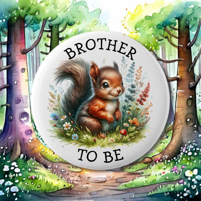 Bruder | Woodland Themed Baby Dusche Button (Von Creator hochgeladen)