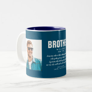 Bruder-Zitat-Foto Modern Blau Zweifarbige Tasse