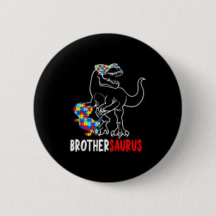 Brüderaurus T Rex Dinosaur Autismus-Bewusstsein Br Button