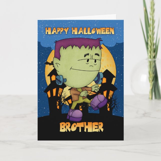 Bruderhalloween-Karte mit dem stampfenden frankie Karte (Vorderseite)