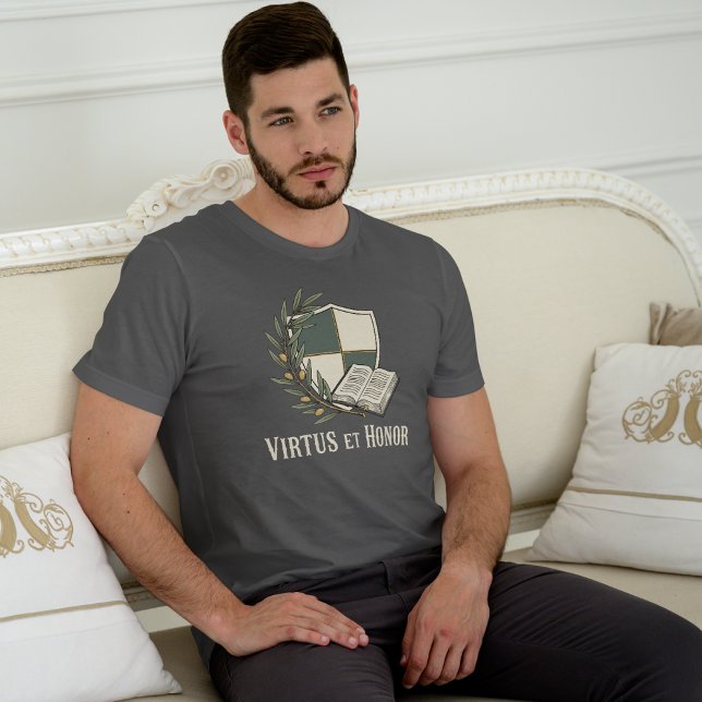 Brüderlichkeit Tugend und Ehre akademisches Wappen T-Shirt (Von Creator hochgeladen)