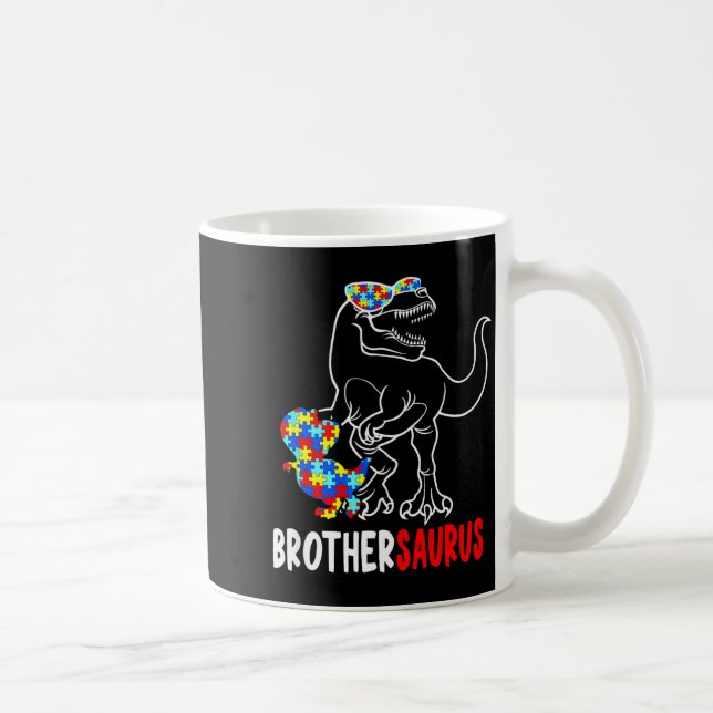 Brüdersaurus T Rex Dinosaur Autismus-Bewusstsein B Kaffeetasse (Rechts)
