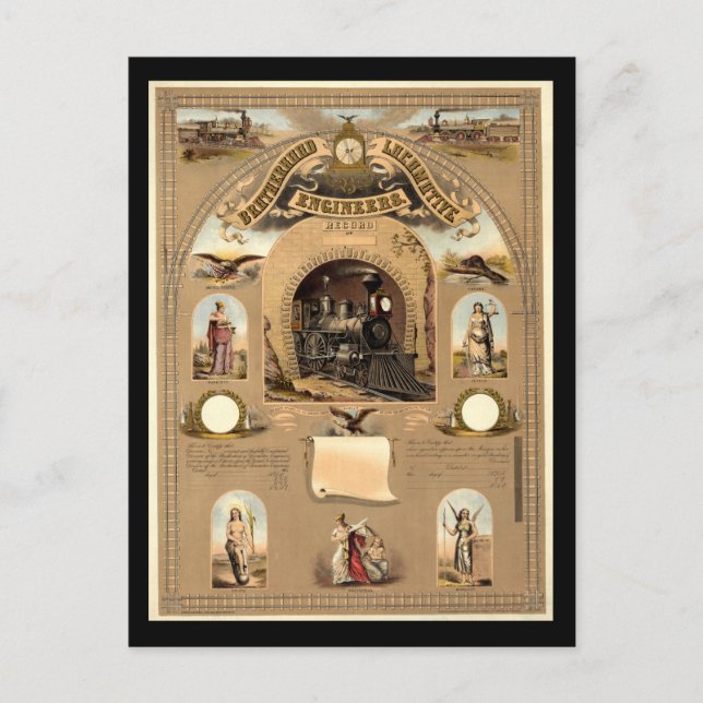 Bruderschaft der Lokomotivingenieure Postkarte (Vorderseite)