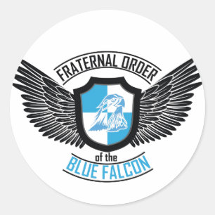 Bruderschaft des blauen Falken, blauer Falke Runder Aufkleber