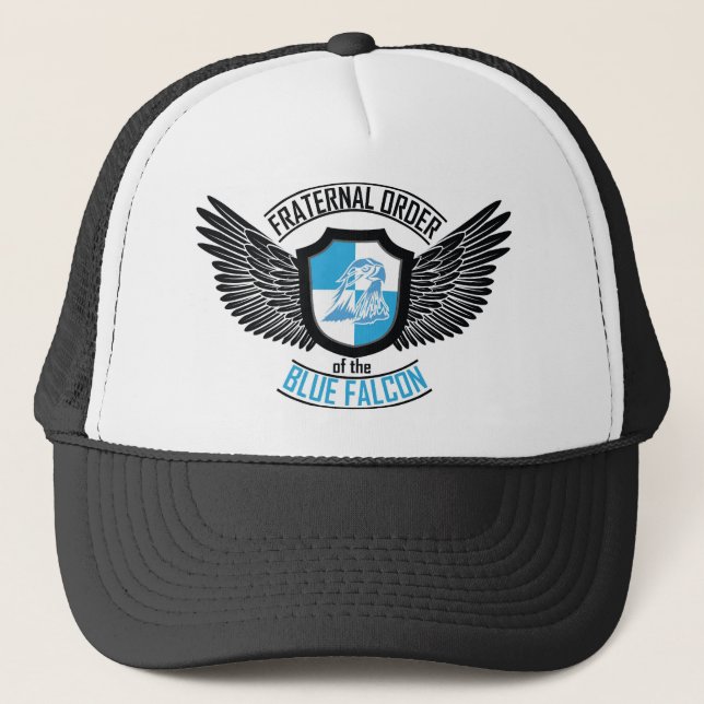 Bruderschaft des blauen Falken, blauer Falke Truckerkappe (Vorderseite)