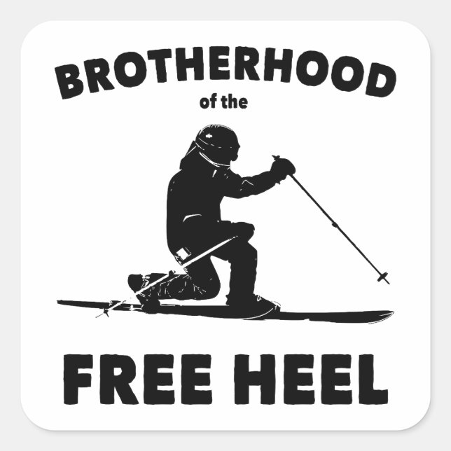 Bruderschaft des Telemarkskifahrens Quadratischer Aufkleber (Vorderseite)