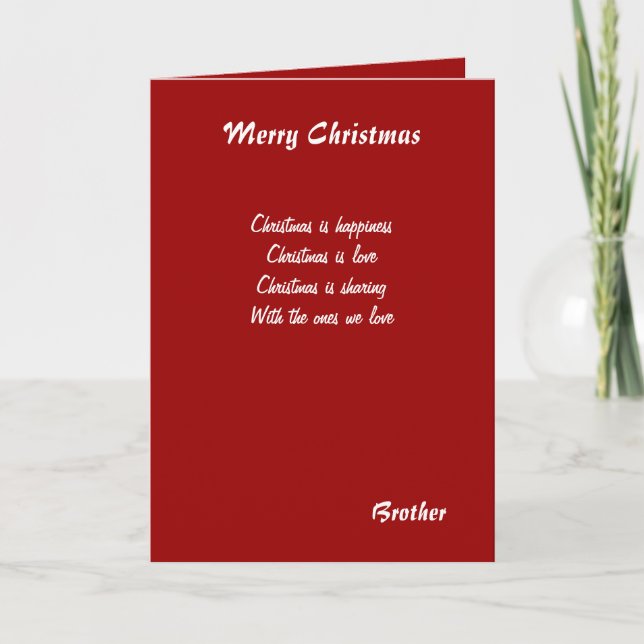 Bruderweihnachtliche Grußkarten Feiertagskarte (Vorderseite)