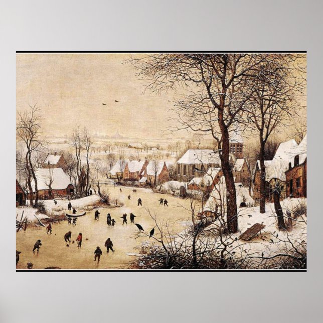 Bruegel the Elder, Winterlandschaft, Kunst Poster (Vorne)