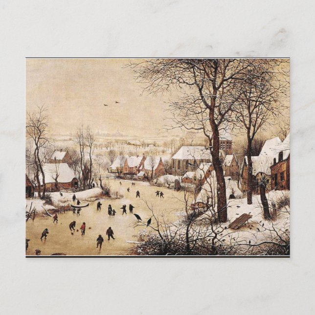 Bruegel the Elder - Winterlandschaft mit Skatern Postkarte (Vorderseite)