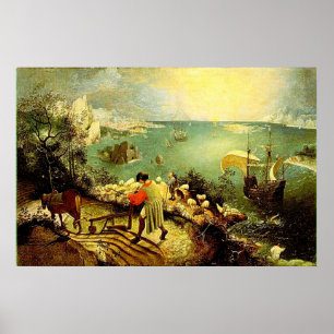 Bruegels Landschaft mit dem Fall von Ikarus - 1558 Poster