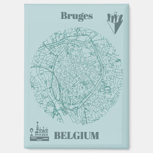 Bruges, Belgique Carte Magnet