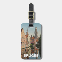Bruges Belgium Reisen Souvenir Vintag Gepäckanhänger