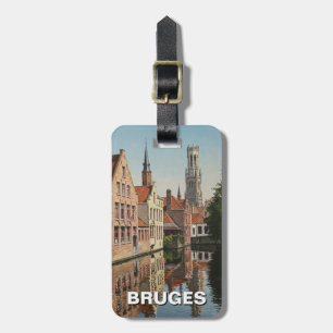 Bruges Belgium Reisen Souvenir Vintag Gepäckanhänger