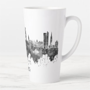 Bruges Belgium Skyline BW Milchtasse